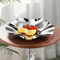 Plateau à fruits en acier inoxydable de style nordique minimaliste haut de gamme, modèle XC-Lotus Disk, décoratif