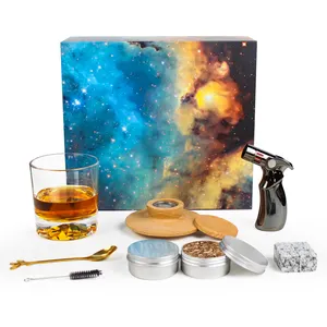 Logo personalizzato cocktail smoker kit per fumare trucioli di legno torcia fumatore top con scatola magnetica per promozione regalo aziendale