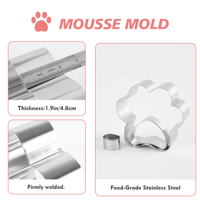 8 pouces 3D chien patte Pet ustensiles de cuisson moules à gâteaux gâteau chocolat cuisson pain moule en acier inoxydable Mousse gâteau moule pour chien anniversaire