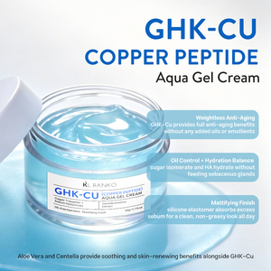 Crème gel aqueux au peptide de cuivre GHK-Cu, marque privée OEM, sans huile, fini mat, <span class=keywords><strong>hydratant</strong></span> pour le <span class=keywords><strong>visage</strong></span>, anti-âge, fabricant de produits de soin de la peau - Product Image 2