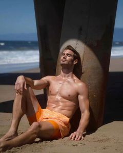Custom Swim <b>Trunks</b> <b>Men</b> Quick Dry Floral Print Inseam Stretch Board Shorts With Compression Liner Swimming Suits - Product Image 2