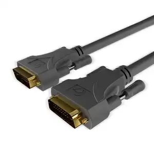 Monitor Full HD Kabel DVI 3M Lapis Emas Abu-abu Kualitas Tinggi Kabel DVI 24 + 1