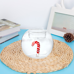 Portacandele <span class=keywords><strong>in</strong></span> <span class=keywords><strong>Vetro</strong></span> a Forma di Bastoncino di Zucchero 3D Personalizzato per Decorazione Tavola da Pranzo - Product Image 2