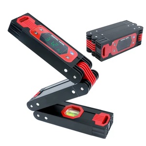 Niveau numérique pliable rouge, jauge de niveau à 3 volets, outil de mesure multi-<span class=keywords><strong>angle</strong></span> en alliage <span class=keywords><strong>d</strong></span>'aluminium pour divers coins et escaliers - Product Image 1