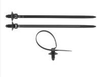 Attaches-câbles à tête filetée fendue, attaches-câbles en nylon à fixation par vis en 2 parties, autobloquantes, noires, 100 pièces/sac, CE RoHS