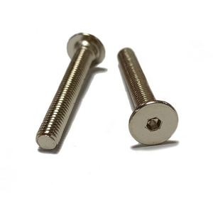 Tornillos de máquina de cabeza plana Allen con rosca hexagonal, cabeza avellanada, métricos y en pulgadas, de acero inoxidable, latón y niquelado. - Product Image 4