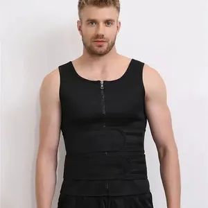 Người đàn ông của phòng tắm hơi đôi eo có thể điều chỉnh áo ghi lê với vest Shapewear gia cố mồ hôi Bạc ion corset eo tông đơ vành đai