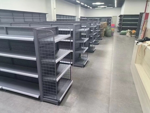 超市货架金属展示架，用于便利店母婴商店，带木质侧板 - Product Image 4