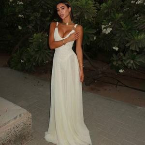 Nuevo Producto: Vestido de Fiesta Maxi con Estampado Digital, Cuello Halter Profundo en V, Elegante con Hebilla, Tendencia de Verano, para Cumpleaños y Bodas - Product Image 5