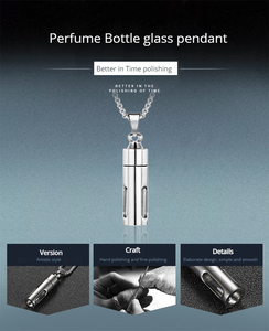 Collier pendentif en acier inoxydable personnalisé avec flacon de parfum en verre, design unique de bouteille à message, bijoux élégants et tendance pour femmes - Product Image 6