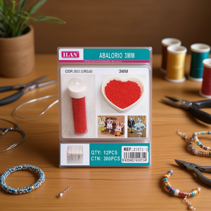 Perline Rosse ILAN da 3mm per Creazione di Gioielli, 12 Pezzi per Tubo - Product Image 2
