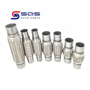 SQS OEM/ODM Tubo flexible de escape de alta calidad 2"x4"x8" para sistema de escape de coche, doble trenzado, tipo fuelle curvado, universal - Product Image 2