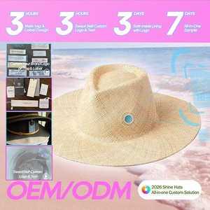Sombrero de Paja de Rafia Negro <span class=keywords><strong>Mini</strong></span> Tejido a Mano con Logotipo Personalizado OEM Shinehats 2026 para Mujer, Sombrero de Verano - Product Image 3