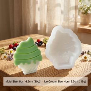 Cetakan Silikon Bentuk Es Krim 2 Desain untuk Cokelat, Dessert, Fondant, Kue, Biskuit, De Torta, Anti Lengket, Custom Pabrik - Product Image 6