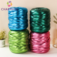Charmkey 500g Jumbo Metallic Luster Super Soft Big Roll Blended Core Yarn Chunky Fancy Knitting Tube Yarn for DIY Crochet