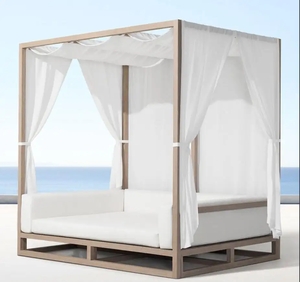 Age وصل حديثًا أثاث فاخر للاستلقاء في الهواء الطلق من خشب الساج ، سرير نهاري للاستلقاء تحت أشعة الشمس - Product Image 3