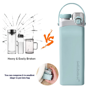 ขวดน้ำซิลิโคนพับได้น้ำหนักเบาขนาด600มล. สำหรับการเดินทางกลางแจ้งสำหรับวิ่งและขี่จักรยาน - Product Image 3