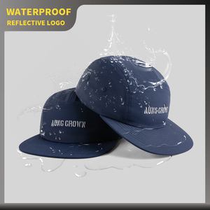 Gorra Deportiva de 5 Paneles con Logotipo Reflectante Personalizado, Impermeable, de Secado Rápido, con Perforaciones Cortadas a Láser, para Deportes al Aire Libre y Camping - Product Image 2