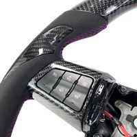Volant de direction personnalisé de style sport en cuir suédé avec LED et fibre de carbone pour Cadillac CT4 CT5 CTS CTSV