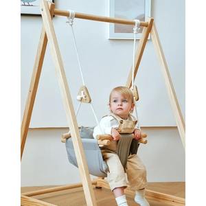 Balançoire en bois pour bébé, équipement de jeu intérieur/extérieur, ensemble de balançoire sécurisé pour tout-petits, pour la maison, le jardin, la crèche, jouet Montessori, mobilier - Product Image 2