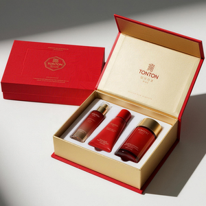 Boîte magnétique personnalisée et boîte cadeau blanc ivoire pour ensemble de soins de la peau et <span class=keywords><strong>emballage</strong></span> de luxe, impression sur papier fin - Product Image 4