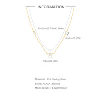 Carline Zircon 925 joyería de moda de plata collares de mujer collares de trébol de cinco hojas collar de cadena de plata