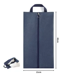 सूटकेस के लिए कस्टम ऑक्सफोर्ड ट्रैवल शू बैग वाटरप्रूफ शू पैकिंग कवर जिपर फोल्डेबल डस्ट बैग के साथ नमी प्रूफ पाउच
