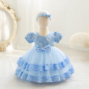 Robes de bébé pour filles <span class=keywords><strong>Robe</strong></span> d'été vintage pour cérémonie d'anniversaire <span class=keywords><strong>Robe</strong></span> de bal à manches bouffantes pour enfants <span class=keywords><strong>Robe</strong></span> de princesse pour bambins - Product Image 5