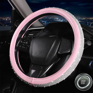 Funda Universal de lujo para <span class=keywords><strong>volante</strong></span>, Diamante de imitación, <span class=keywords><strong>rosa</strong></span>, rojo, púrpura, chica - Product Image 4