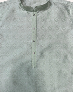Mint Green Self-Design Nehru Collar <b>Kurta</b> Set Elegant Ethnic Wear for Festive and Traditional Occasions for <b>Men</b> - Product Image 6