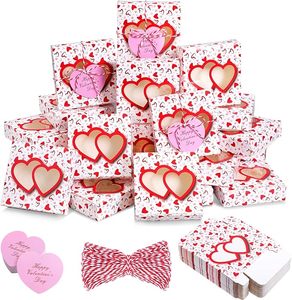 Cajas para Galletas de San Valentín con Ventana, Cajas Pequeñas Rosas para Pastelería, Contenedores para Postres, para Muffins, Jabón Artesanal, Regalo para Fiesta de San Valentín - Product Image 1