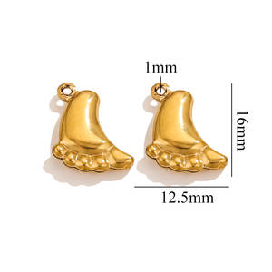 Impermeable PVD chapado en oro DIY encanto pendientes estrella de cinco puntas Luna colgante de acero inoxidable fabricación de joyas cristianas religiosas - Product Image 5