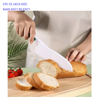 Kundenspezifisches Logo Lebensmittelechtes Plastik-Kinderküchenmesser-Set OEM ODM Kinder-Kochutensilien mit Private-Label-Verpackung