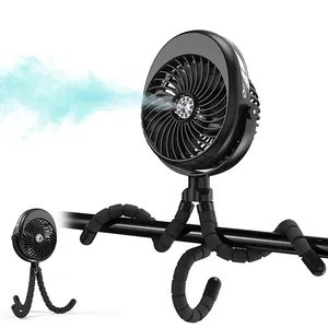 JMKSmart New Product Portable 2500mAh USB Mist Spray Fan Mini Octopus Baby Stroller Fan For Kids Bedroom