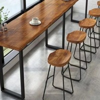 Table de bar en bois massif, moderne et simple, pour la maison, le balcon, le restaurant, le salon de thé, table longue et étroite à poser contre le mur