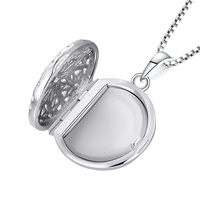 Bijoux fins OEM personnalisés pendentifs ronds en zircone cubique breloques colliers en argent sterling 925 pour femmes