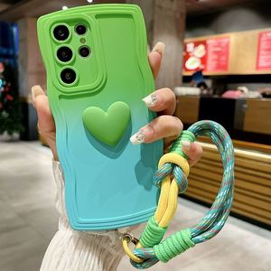 Coque de téléphone en silicone liquide pour Samsung S25 Ultra S24 S23 S22 S21 S20 Plus A06 A16 A05S A13 A24 A25 A32 avec dragonne et protection arrière - Product Image 5