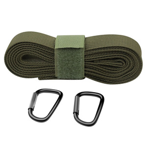 Oxford Outdoor Camping Rope With Carabiners <b>Red</b> Black Khaki Military Green <b>Tent</b> Tarp Extension Belt Survival Tools - Product Image 5