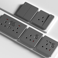 Plaque murale de luxe or champagne brossé, prise britannique standard 13A avec port USB et interrupteur double pôle CA pour projets haut de gamme