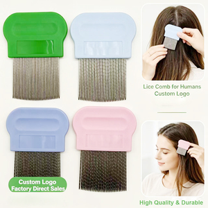Peignes à cheveux en gros pour le traitement des poux, peignes à cheveux avec logo personnalisé, boîtes d'emballage personnalisées, peignes à puces en acier inoxydable sur mesure - Product Image 1