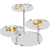 Exhibidores Redondos de Acrílico de 3 Niveles, Portátiles y Ecológicos, para Joyas, Anillos, Pendientes y Mini Figuras, Uso en Múltiples Escenarios