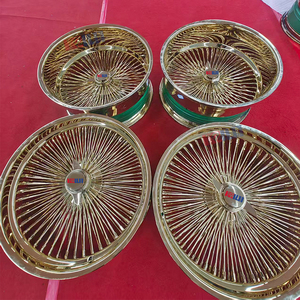 Rines de Alambre de 26 Pulgadas, Completamente Dorados, PCD 5x114.3, Diseño Multirradio - Product Image 6