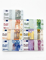 En gros, Billets factices Euro, 7 coupures, Lot complet de 100 billets par paquet, pour décorations de fête et accessoires de cinéma