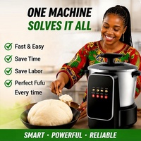 Máquina Eléctrica para Preparar Fufu de 900W y Gran Capacidad (6L), Procesador de Alimentos Comercial de Alta Resistencia para Triturar, Mezclar y Cocinar Ñame