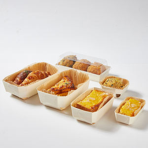 Set di Teglie in Legno <span class=keywords><strong>per</strong></span> Panificazione con Fogli di Carta Forno, Stampi Rettangolari Multifunzionali <span class=keywords><strong>per</strong></span> Panettone e Pane - Product Image 1