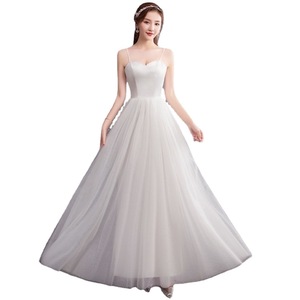 Wedding Dress A-Line Tulle Sweetheart Neckline Natural Waist Zipper Closure Simple Elegant Bridal Gown - Product Image 5