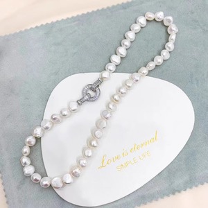 Venta al por mayor de joyería de diseño de lujo 11-13cm collar barroco grande de agua dulce natural blanco - Product Image 6