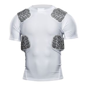 T-shirt de compression rembourré pour homme, motif camouflage, pour le football, les sports de contact, le jogging, absorbant les chocs - Product Image 1