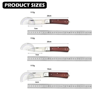 Cuchillo de poda y injerto plegable y flexible para jardinería con mango de madera, cuchillo de bolsillo para injertar, podar y cortar. - Product Image 3