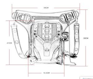 137 femmes gothique moto vapeur Punk taille jambe hanche ceinture <span class=keywords><strong>banane</strong></span> messager <span class=keywords><strong>sac</strong></span> à bandoulière téléphone portable taille <span class=keywords><strong>sac</strong></span> Fanny Packs Pack - Product Image 4